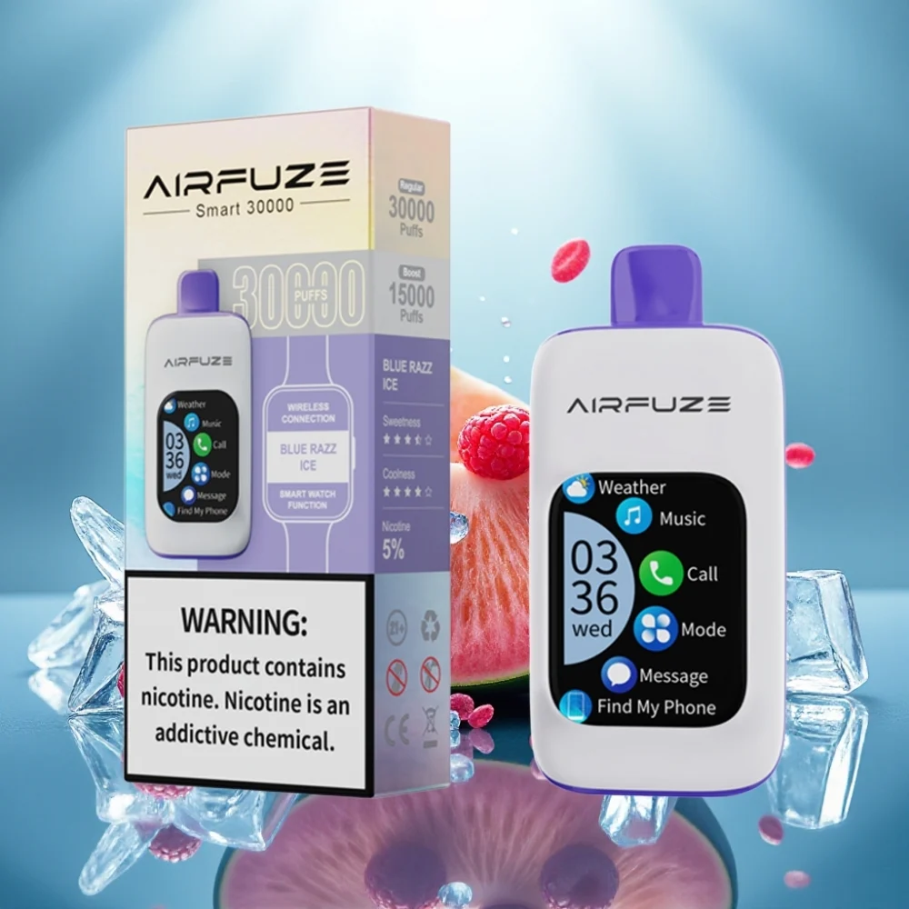 AirFuze Smart 30000 Pussit Disposable Pod Azul Vihreä Jää 5% Nikotiinia 900mAh Type-C - Image 2