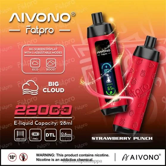 Vape Kauppa – mansikka booli Aivono Fatpro 22000 0B8L8