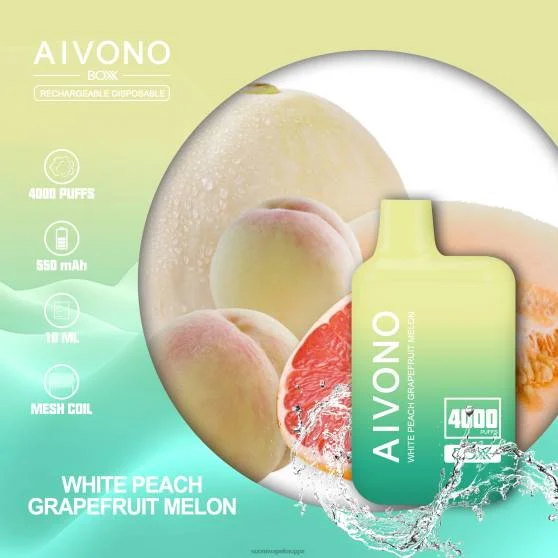 Vape Kauppa – valkoinen persikka greippi meloni Aivono AIM BOXX 4000 0B8L224