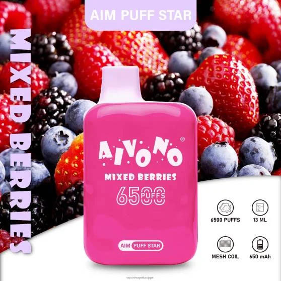 Vape Nesteet – sekoitettuja marjoja Aivono AIM PUFF STAR 6500 0B8L290