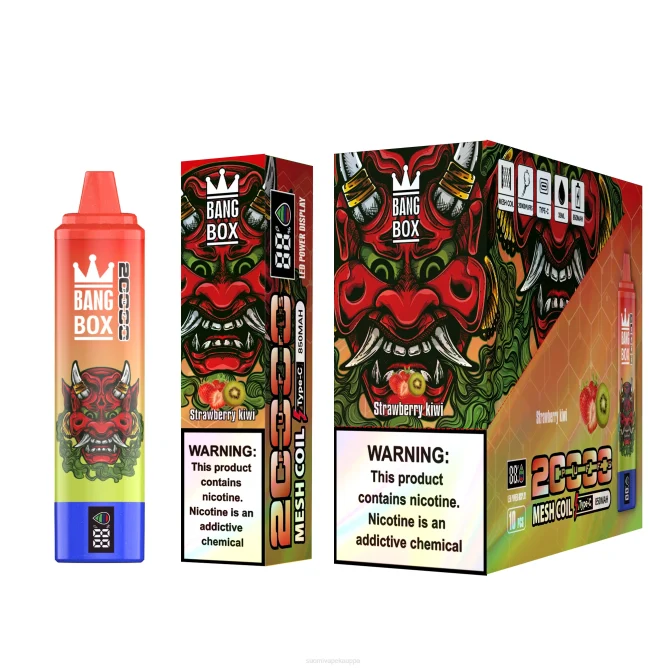 Vape Netistä – Bang Box 20 000 puhalluksen älynäyttö TZ4V51 mansikka kiivi