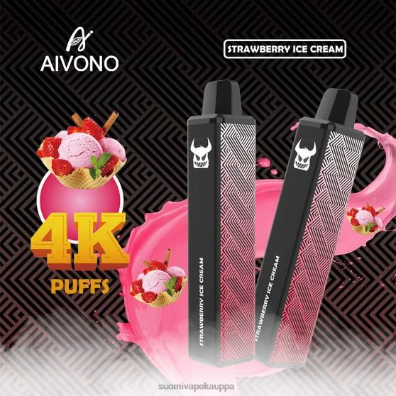 Vape Netistä – mansikkajäätelöä Aivono AIM FREAK 4000 0B8L263