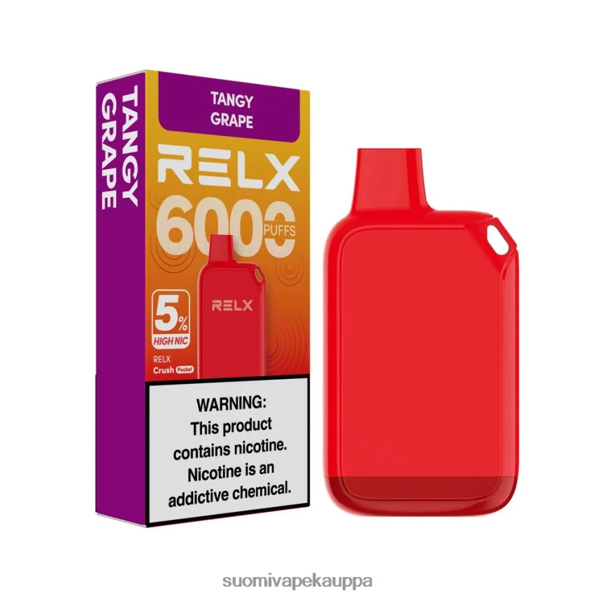 Vape Netistä – RELX Crush Pocket 6000 5% korkea nic kirpeä rypäle T062N227