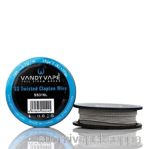 Vape Netistä Vandy Vape Erikoislankakelat Ss Kierretty Clapton – 28ga*2(&)+30ga – 10ft – 1.7ohm