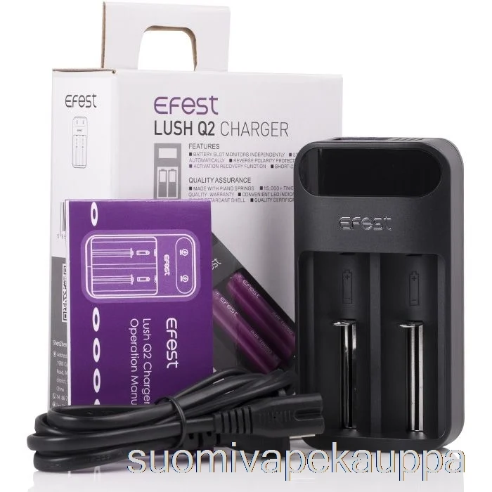 Vape Suomi Efest Lush Q2 2-paikkainen älykäs Led-akkulaturi - Image 2