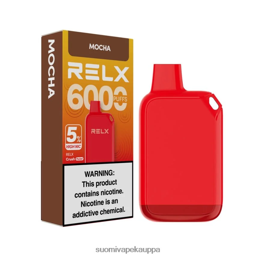 Vape Suomi – RELX Crush Pocket 6000 5% korkea nic mokka T062N225
